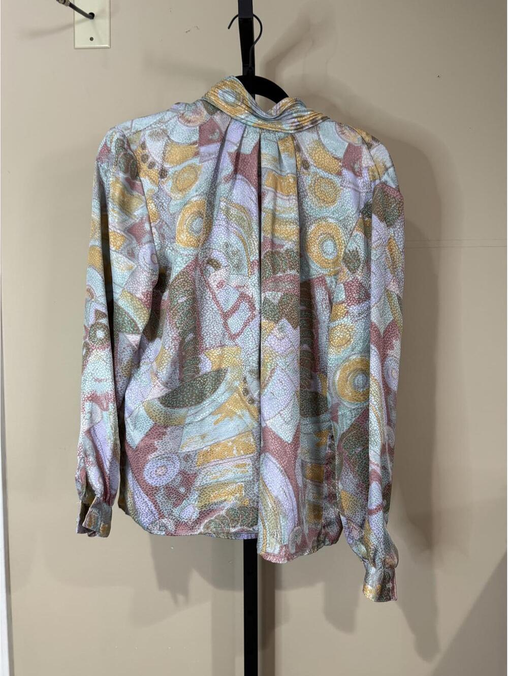 90s Women's Long Sleeve Printed Blouse Impressions of California - Picture 2 of 8